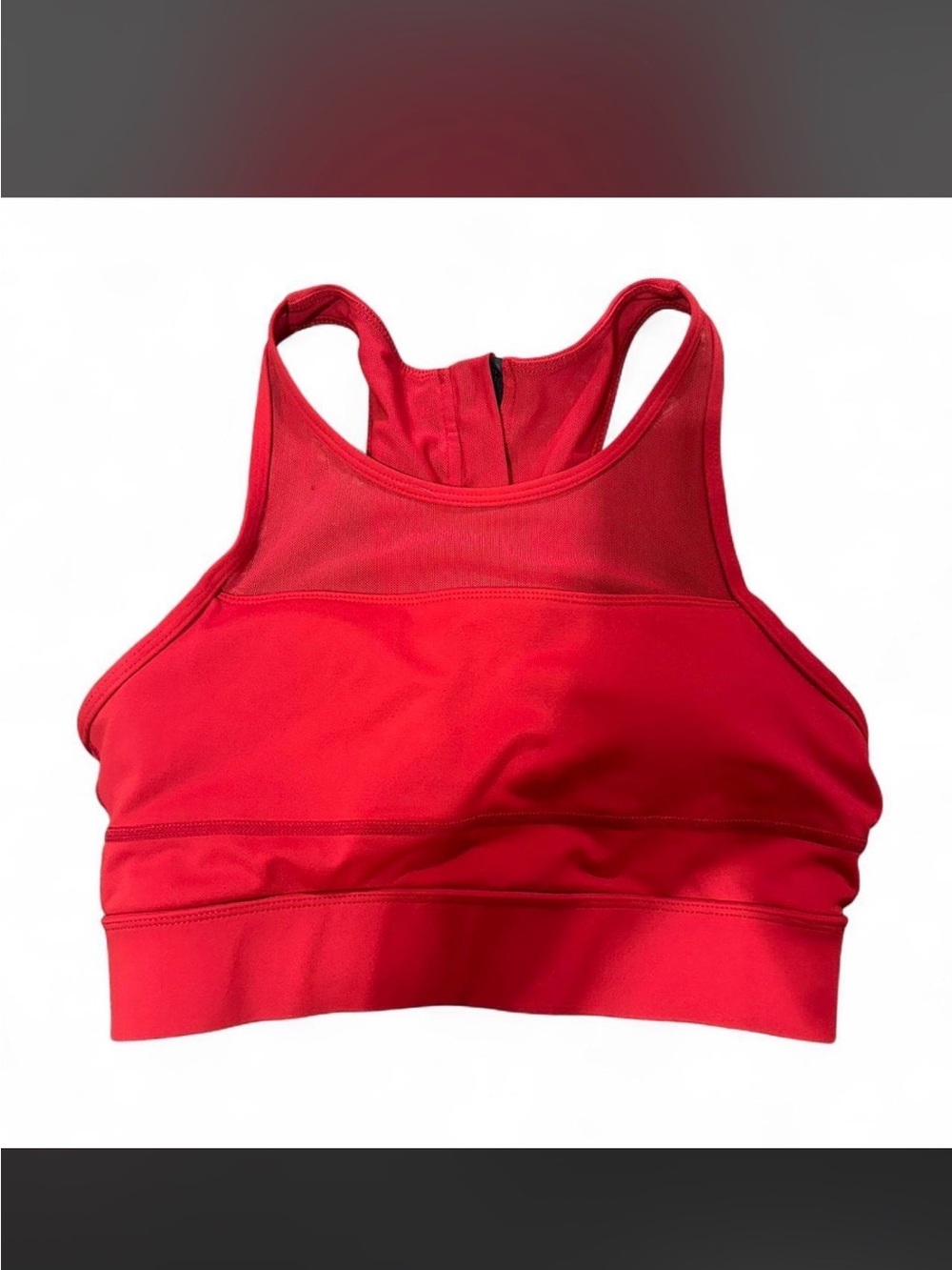 ZYIA Red High-Neck Performance Sports Bra